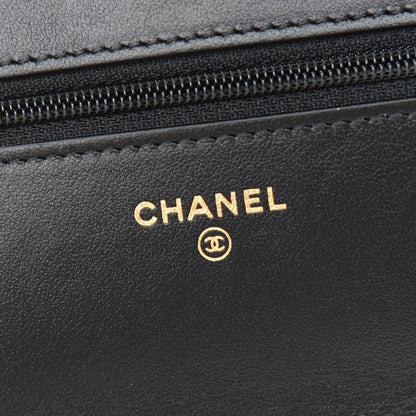 Chanel Tweed Quilted Chanel 19 Wallet On Chain WOC Black Beige 6 of 10