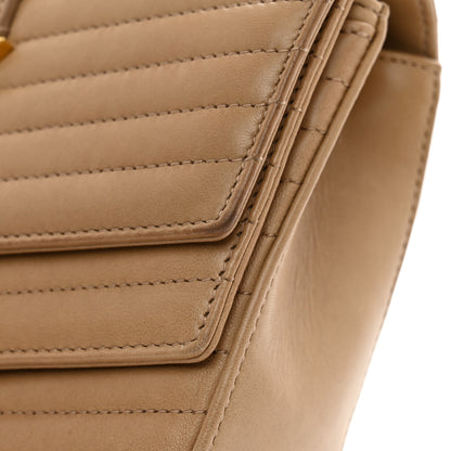 Saint Laurent Lambskin Matelasse Chevron Monogram Small Sulpice Bag Sable Beige 13 of 13