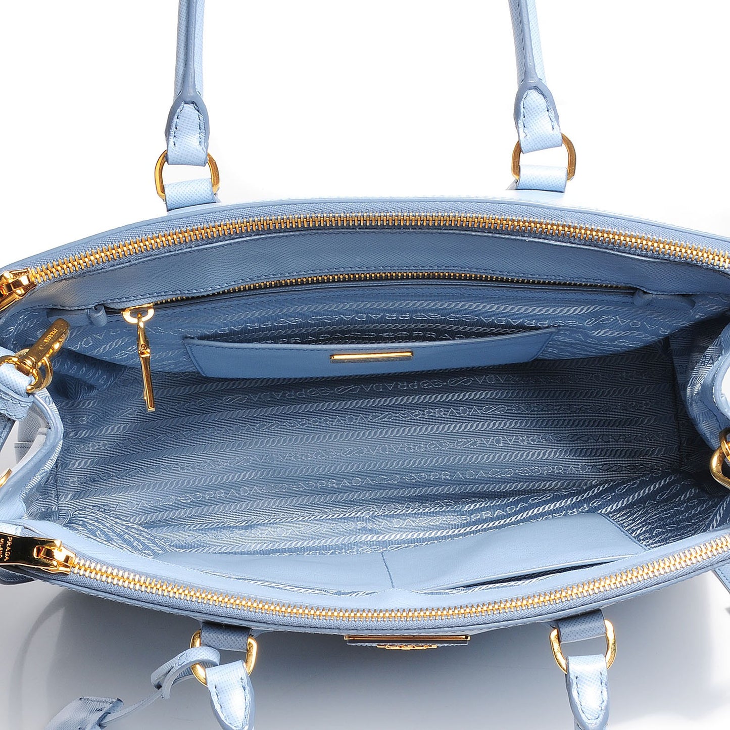 Saffiano Lux Medium Double Zip Tote Astrale