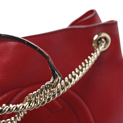 Gucci Pebbled Calfskin Medium Soho Chain Shoulder Bag Tabasco Red 11 of 12