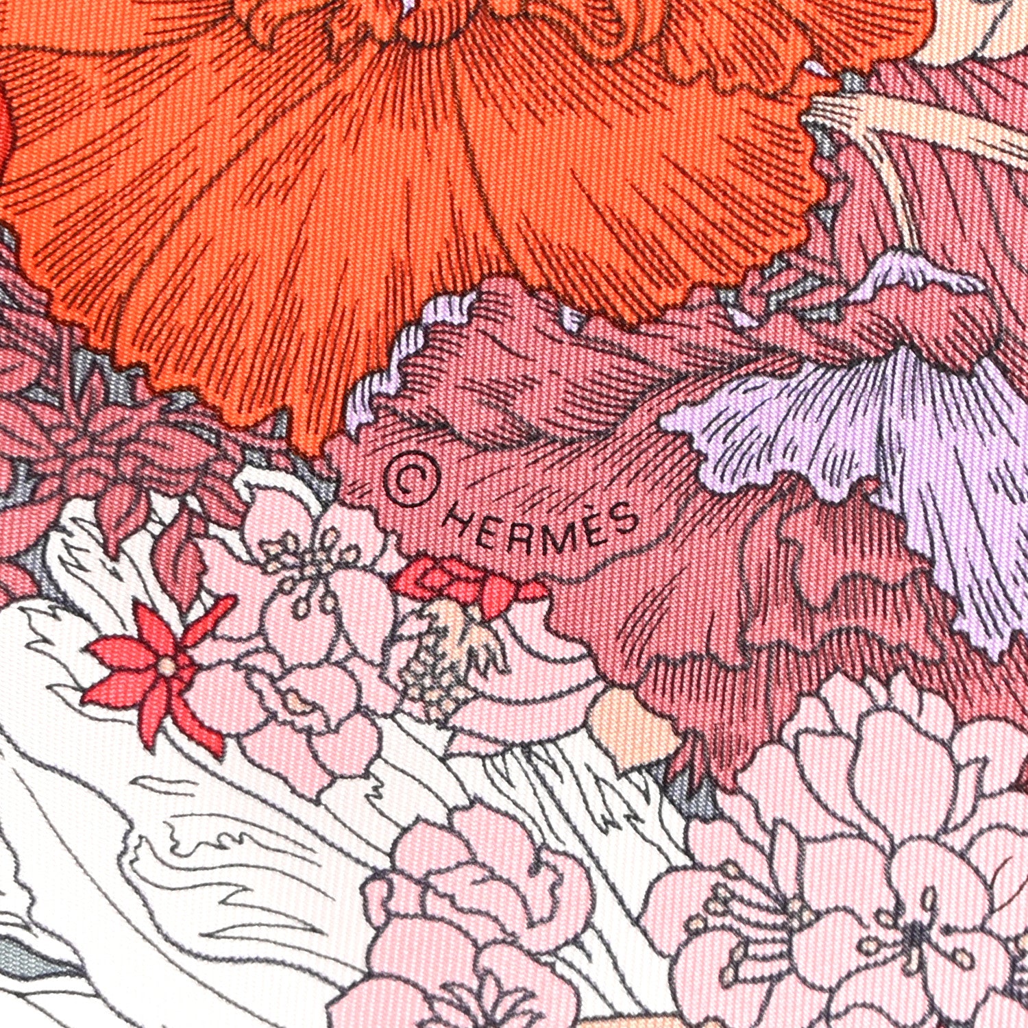 Hermes Silk Robe Legere Scarf 90 Gris Corail Rose Pourpre 3 of 12