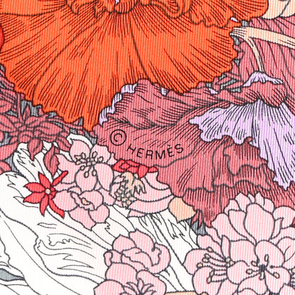 Hermes Silk Robe Legere Scarf 90 Gris Corail Rose Pourpre 3 of 12