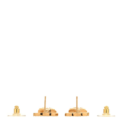 Chanel Metal Crystal Pearl CC Star Earrings Gold Pearly White 3 of 4