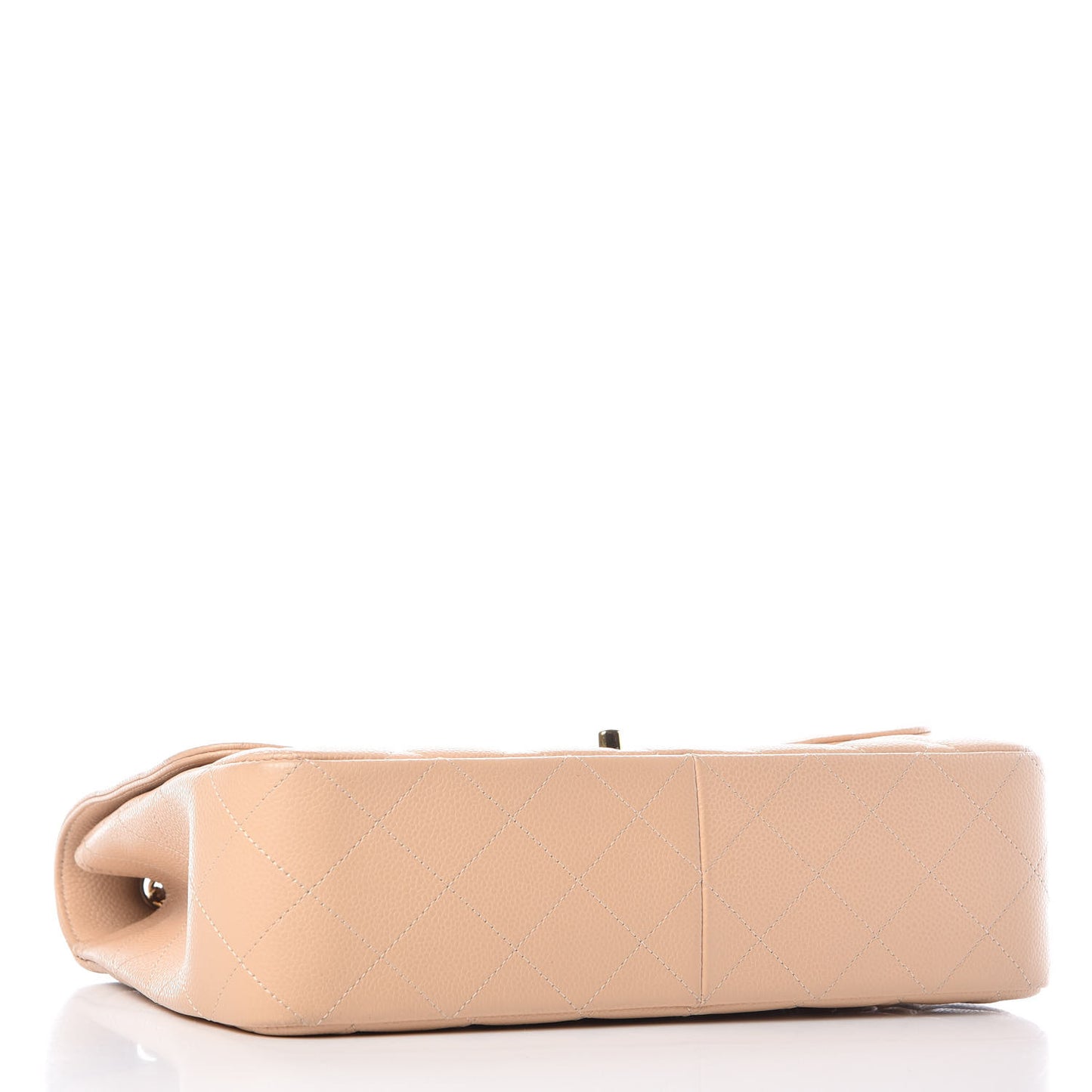 Caviar Quilted Jumbo Single Flap Beige Clair