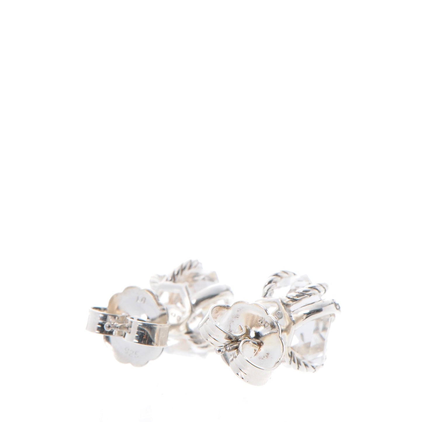 Sterling Silver Diamond Crystal 10mm Cable Wrap Earrings