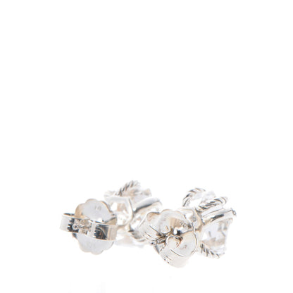 David Yurman Sterling Silver Diamond Crystal 10mm Cable Wrap Earrings 3 of 8