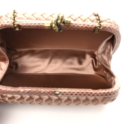 Bottega Veneta Satin Intreccio Impero Ayers Knot Clutch Blush 4 of 7