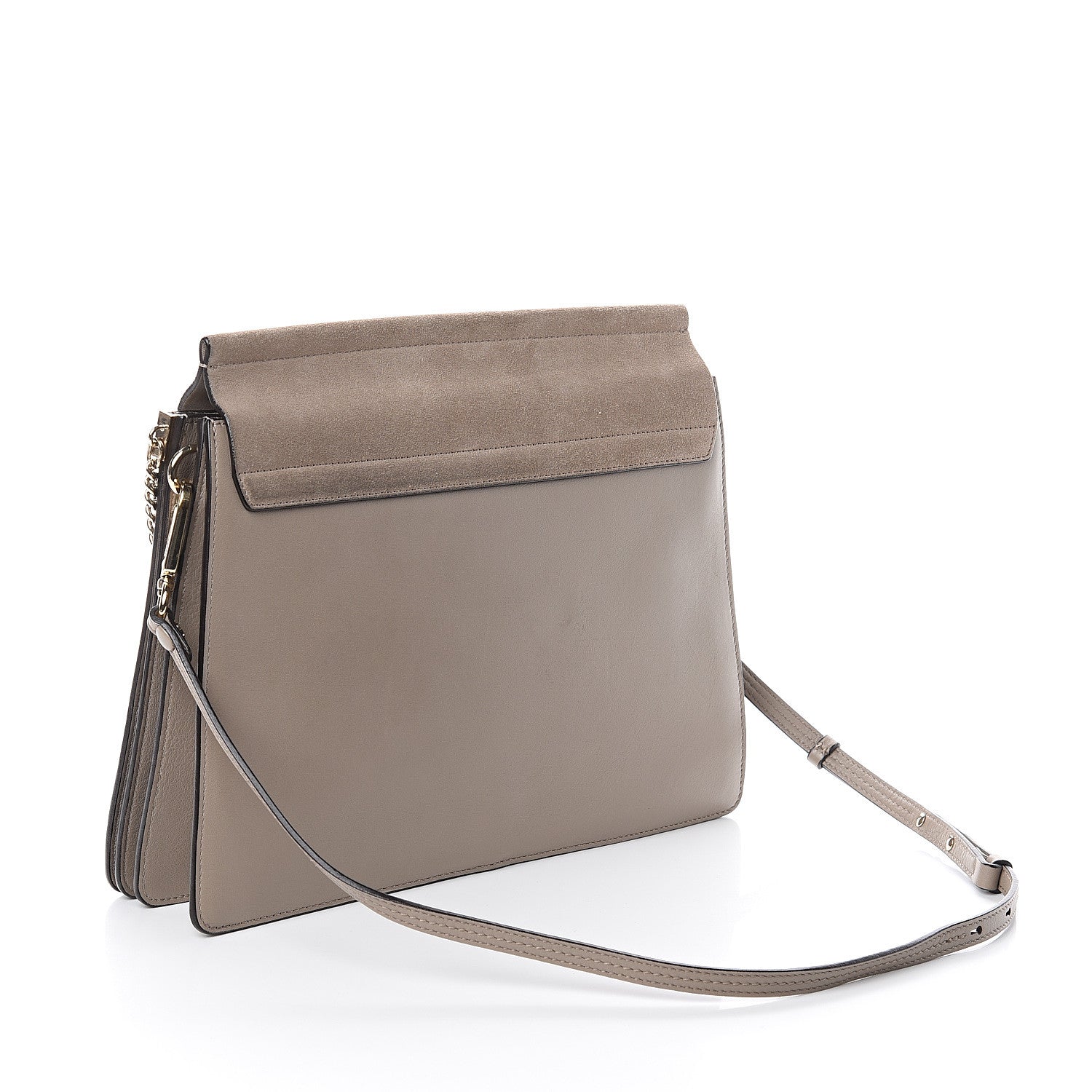 Chloe Calfskin Suede Medium Faye Shoulder Bag Motty Grey 2 of 6