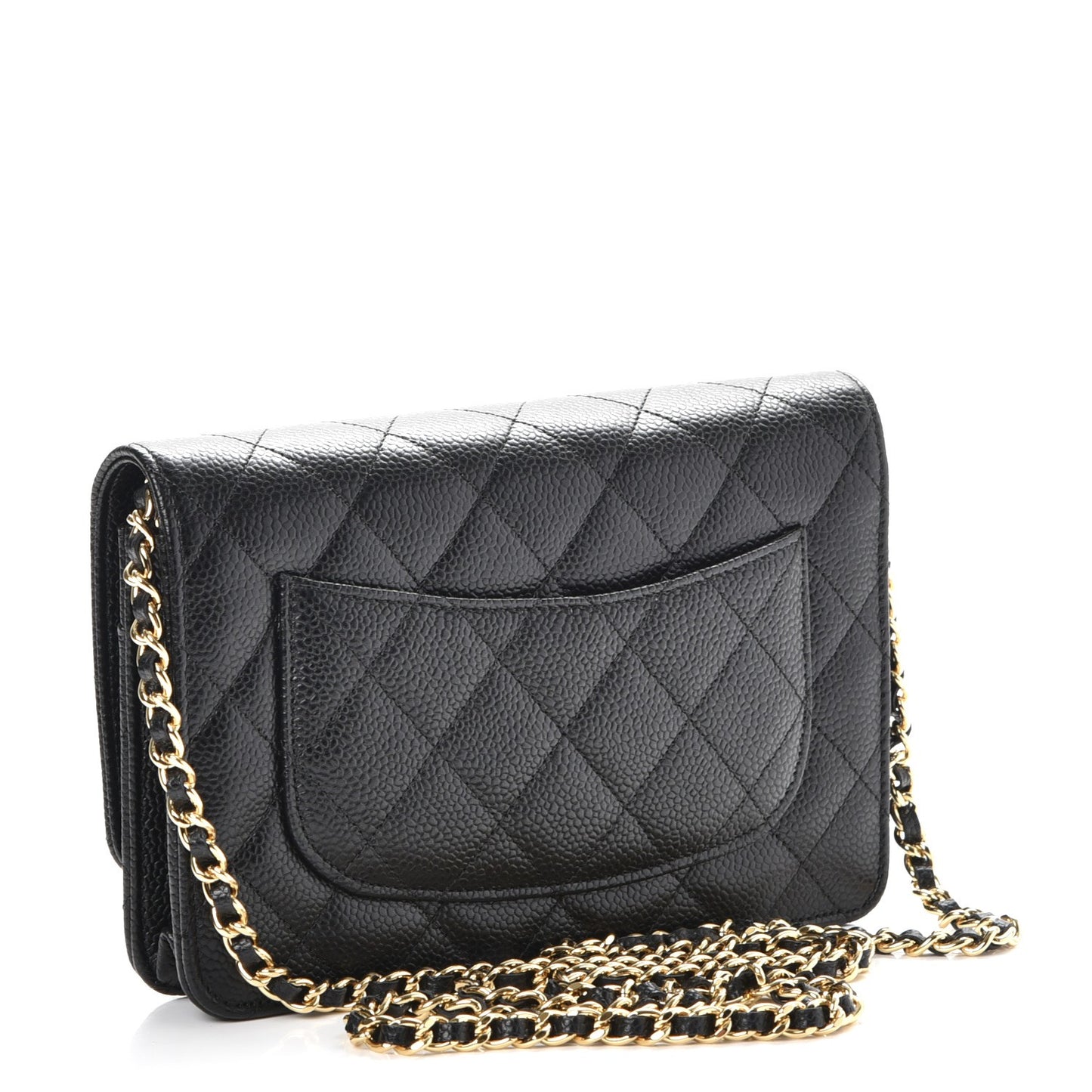 Caviar Quilted Wallet On Chain WOC Black