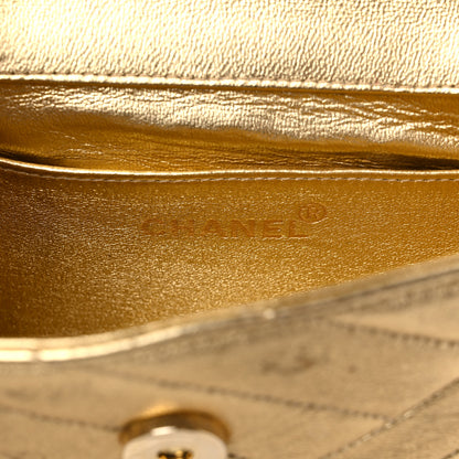 Chanel Metallic Lambskin Crystal Chevron Chain Clutch Gold 6 of 12