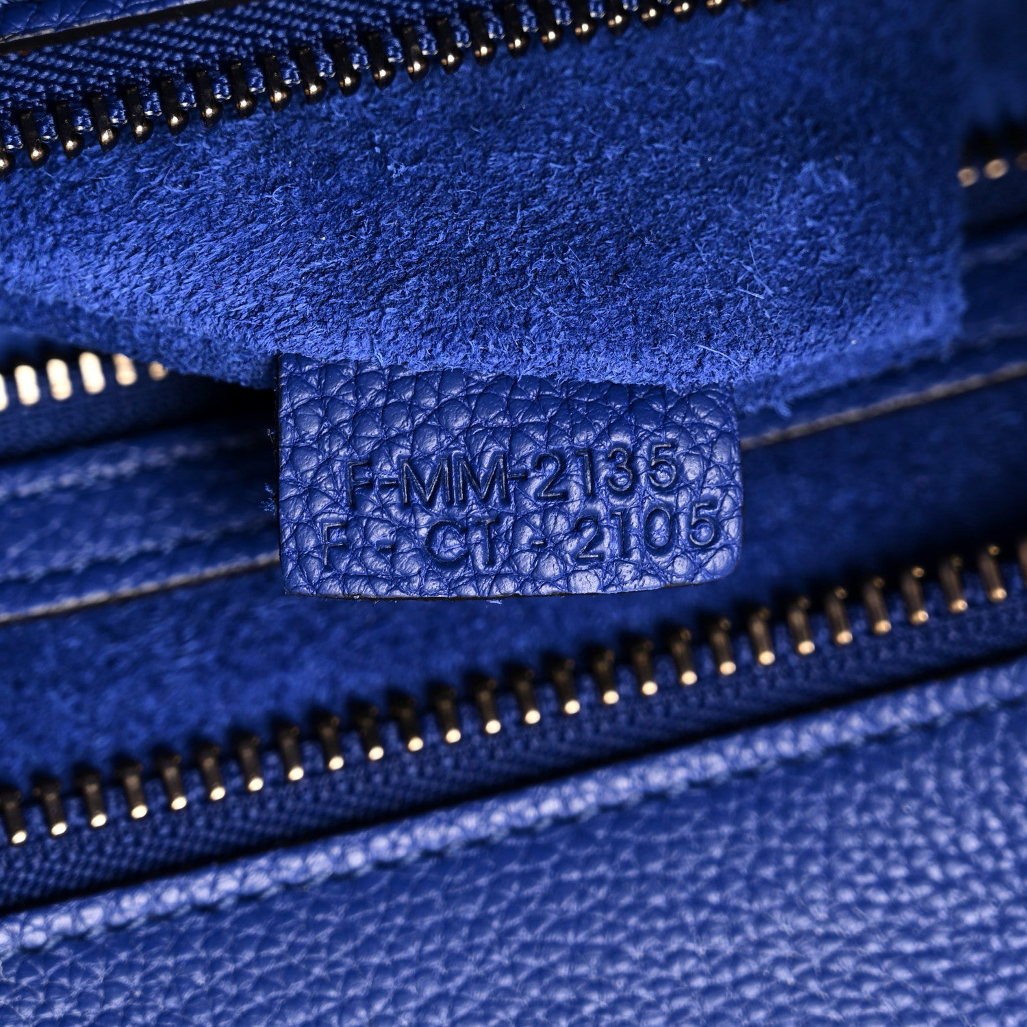 Celine Drummed Calfskin Mini Luggage Indigo 7 of 13