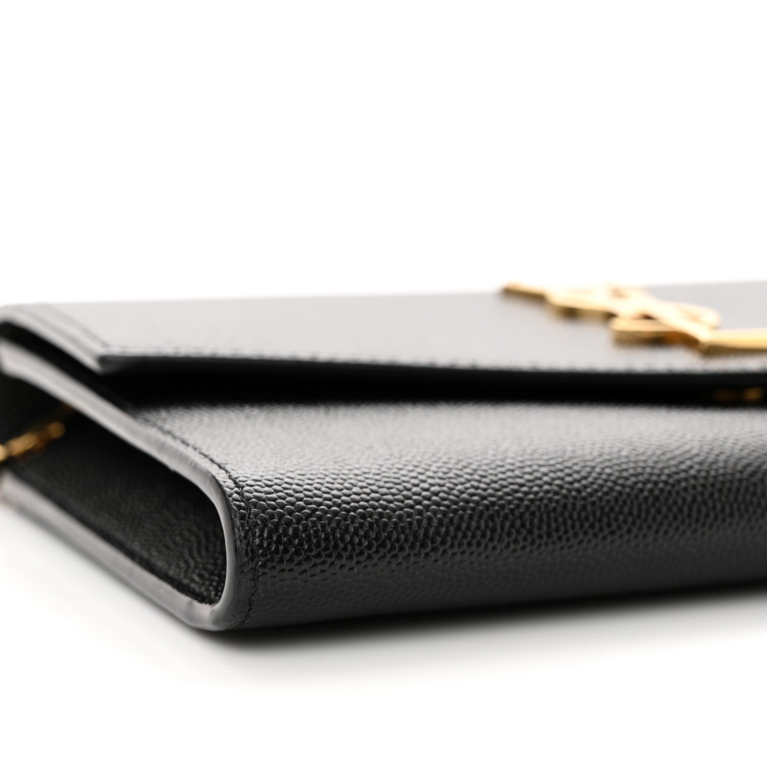 Saint Laurent Grain de Poudre Uptown Chain Wallet Black 10 of 14