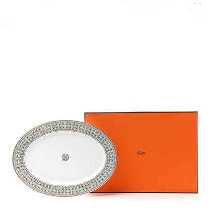 Hermes Porcelain Mosaique Au 24 Large Oval Platter 7 of 7
