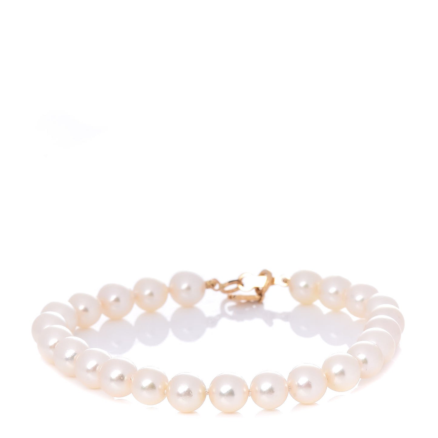18K Yellow Gold Akoya Cultured Pearl 6-6.5mm Strand Bracelet