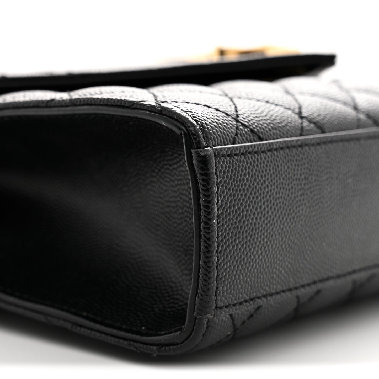 Grain De Poudre Textured Mixed Matelasse Triquilt Medium Monogram Satchel Black