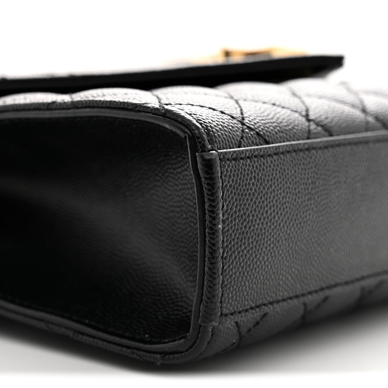 Saint Laurent Grain De Poudre Textured Mixed Matelasse Triquilt Medium Monogram Satchel Black 9 of 10
