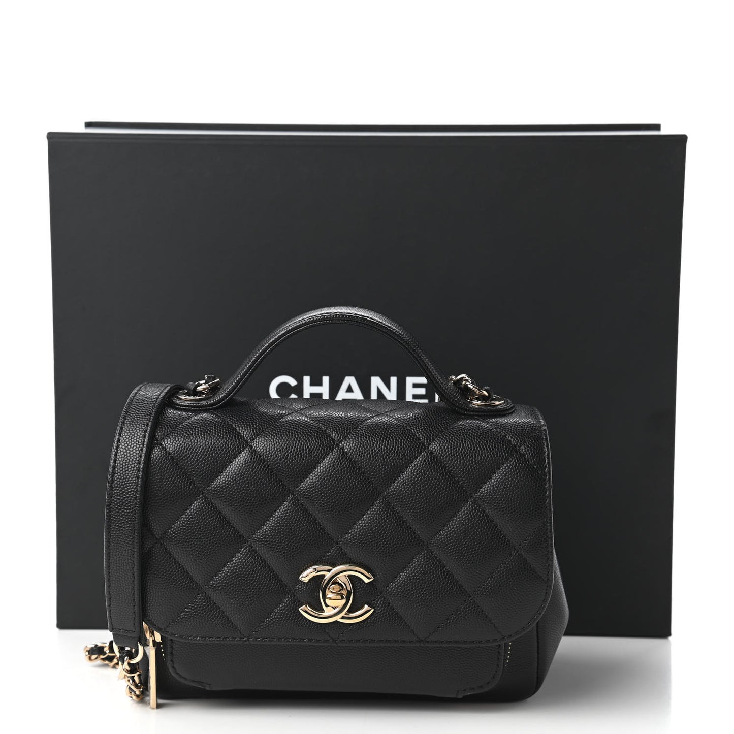 Caviar Quilted Small Business Affinity Flap Black