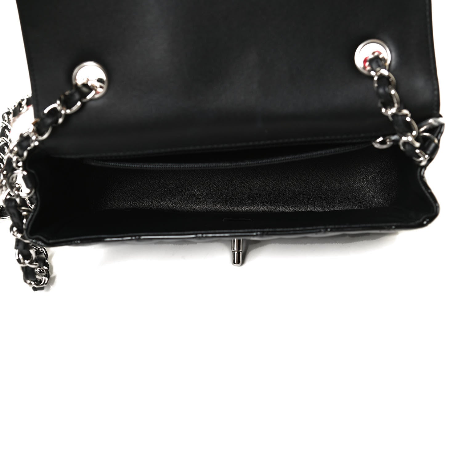 Chanel Patent Calfskin Quilted Bi-Color Mini Rectangular Flap Pink Black 5 of 13