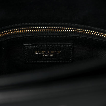 Saint Laurent Grain De Poudre Matelasse Chevron Tribeca Shopping Bag Black 7 of 10