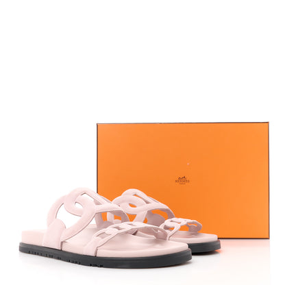 Hermes Suede Goatskin Extra Sandals 38 Rose Porcelain 9 of 9
