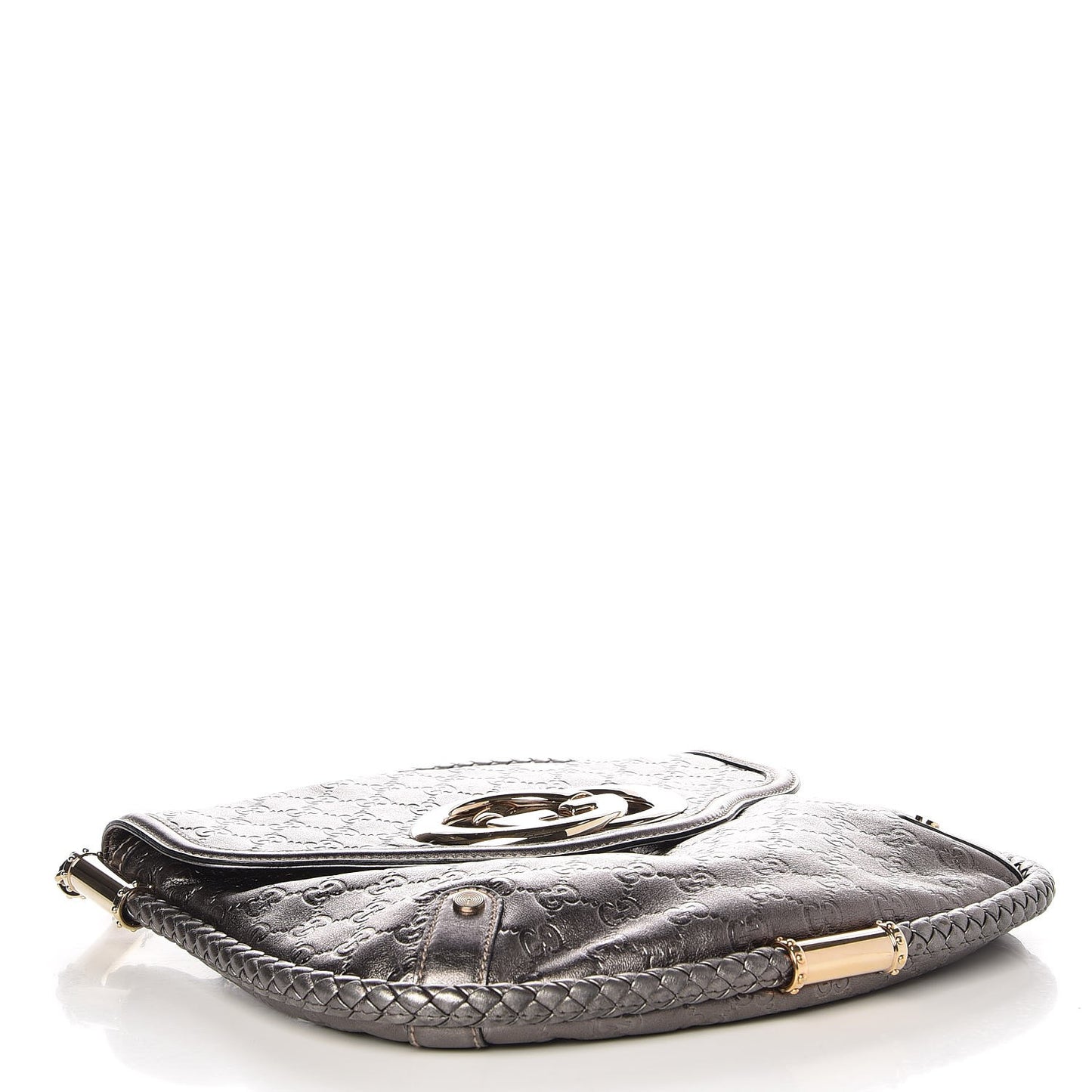 Guccissima Britt Tassel Shoulder Bag Gunmetal