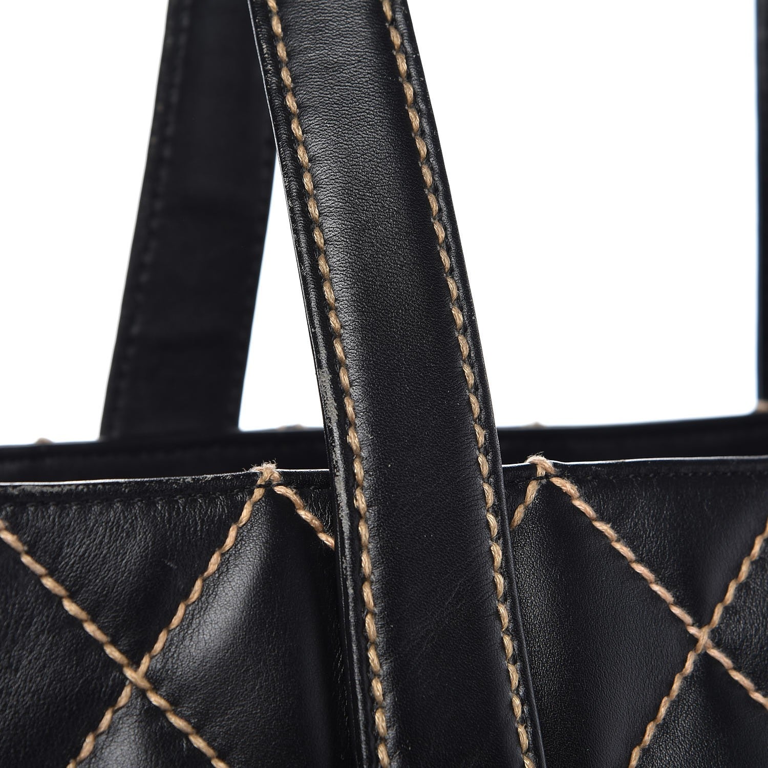 Chanel Calfskin Contrast Stitch Surpique Tote Black 9 of 13