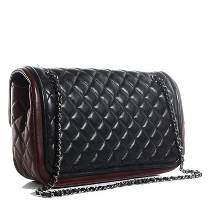 Chanel Lambskin Quilted Classic Twist Flap Bag Black Bordeaux 3 of 8