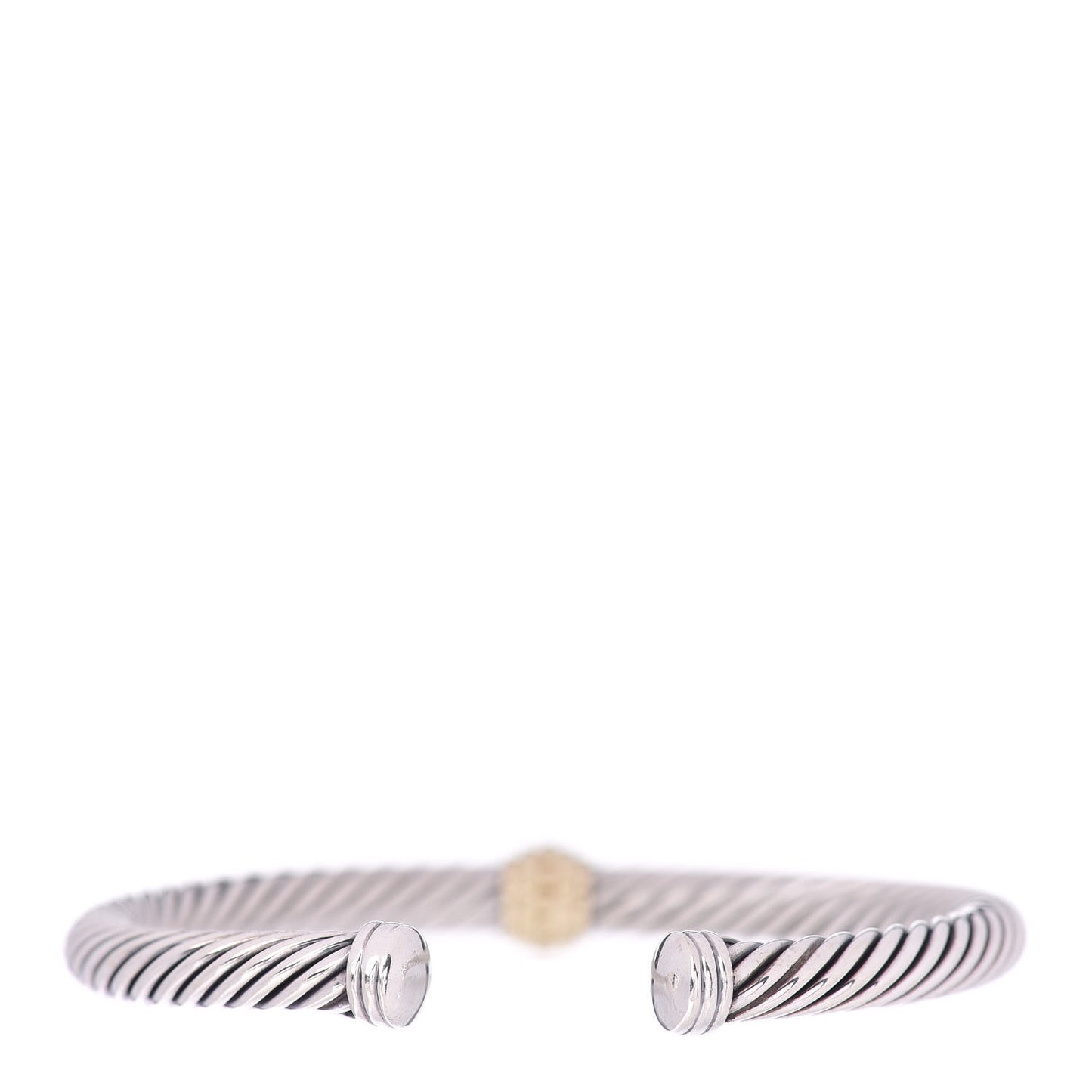 Sterling Silver 14K Yellow Gold 5mm Station Cable Bracelet