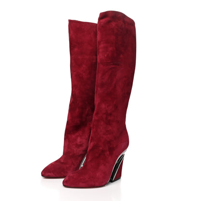 Christian Louboutin Veau Velours Levitibotta 100 Boots 38.5 Opera Gun Metal 3 of 6