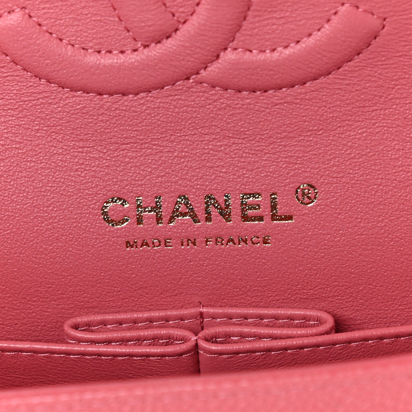 Metallic Caviar Quilted Medium Double Flap Pink