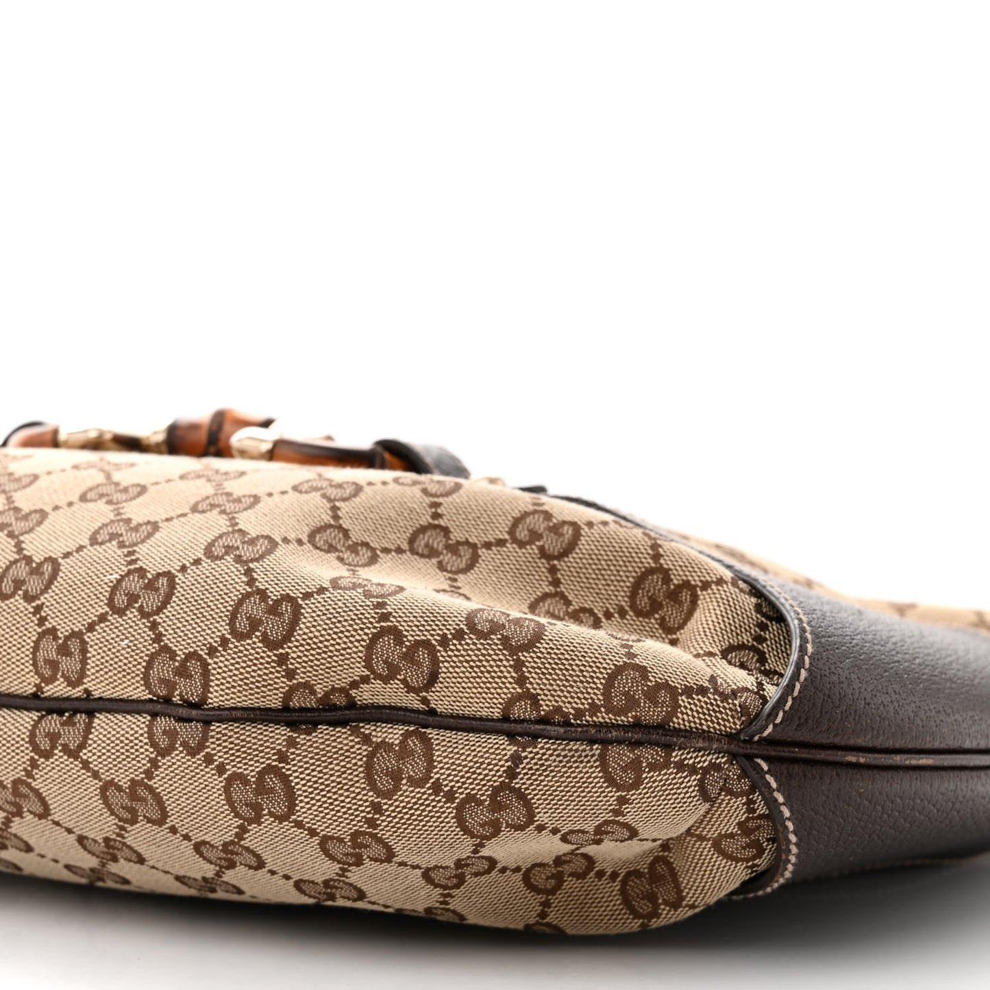 Monogram Bamboo Horsebit Hobo Dark Brown