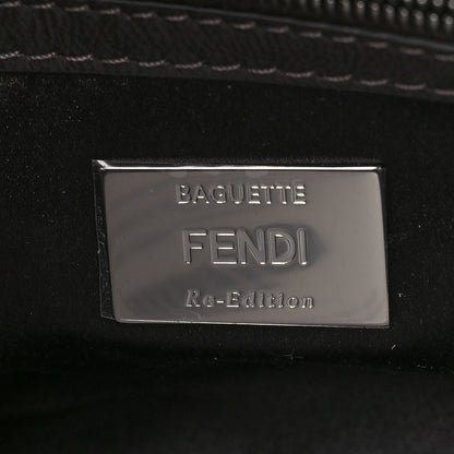 Fendi Sequin Paillettes Capretto Lucido Baguette Argento Moro 6 of 9
