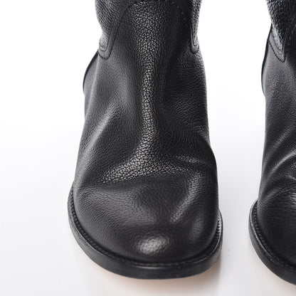 Chanel Calfskin Ascot Knee High CC Boots 37.5 Black 17 of 17