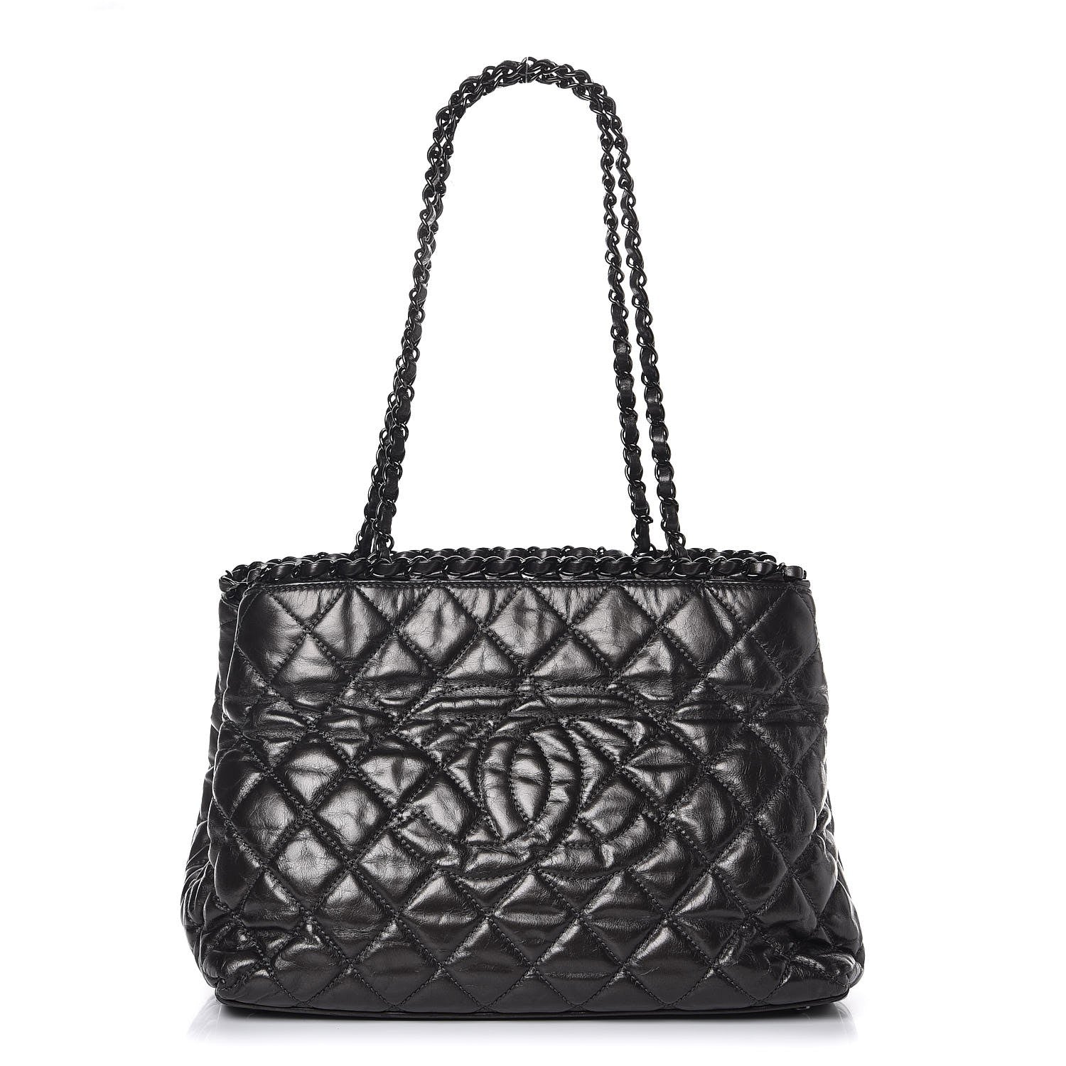 Chanel Calfskin Quilted Small Chain Me Tote Dark Grey 1 of 9