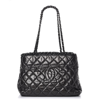 Chanel Calfskin Quilted Small Chain Me Tote Dark Grey 1 of 9