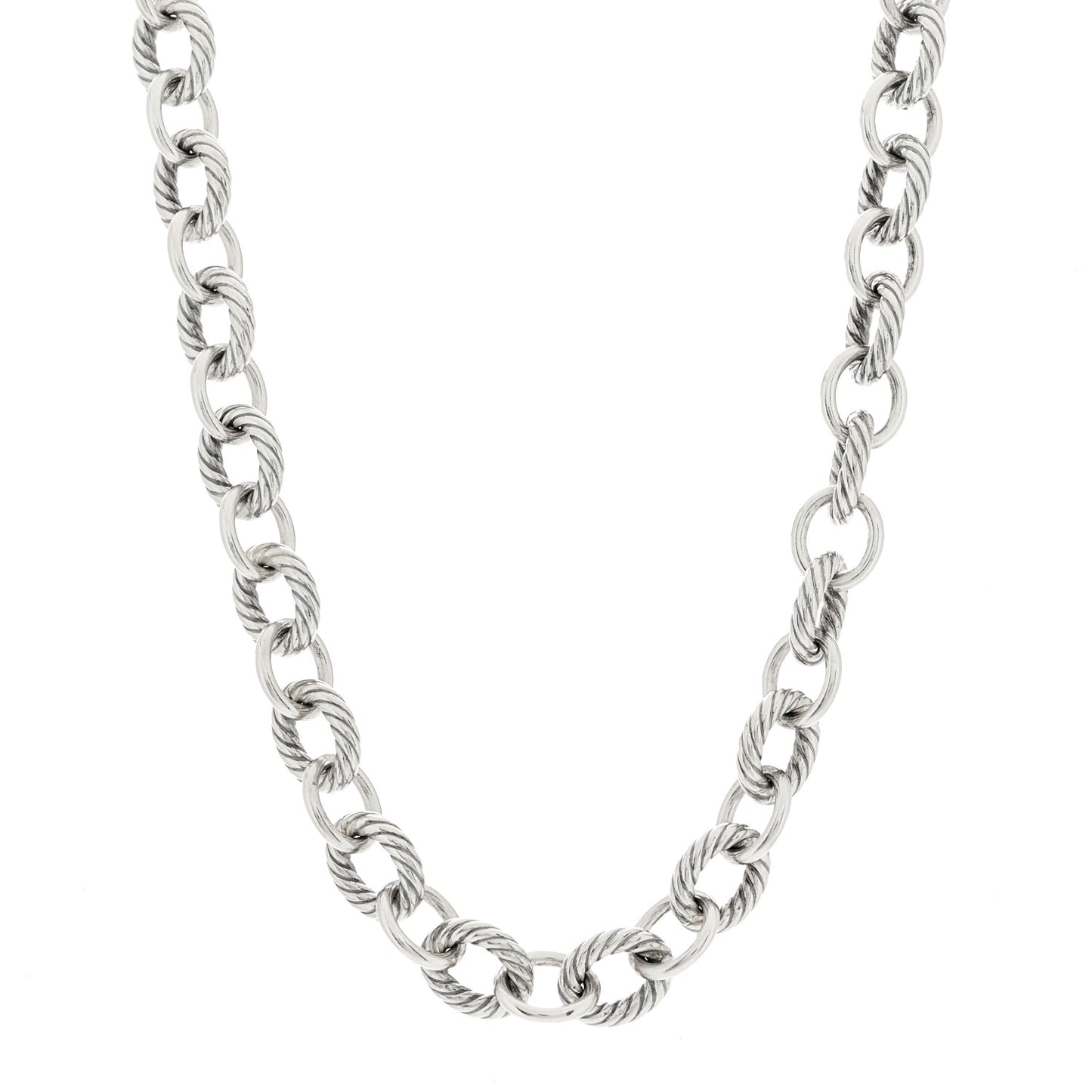 Sterling Silver 10mm Medium Oval Link Necklace