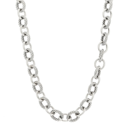 David Yurman Sterling Silver 10mm Medium Oval Link Necklace 1 of 5
