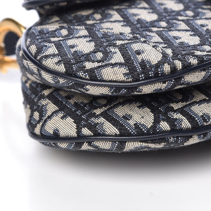 Christian Dior Oblique Mini Saddle Bag Blue 8 of 9