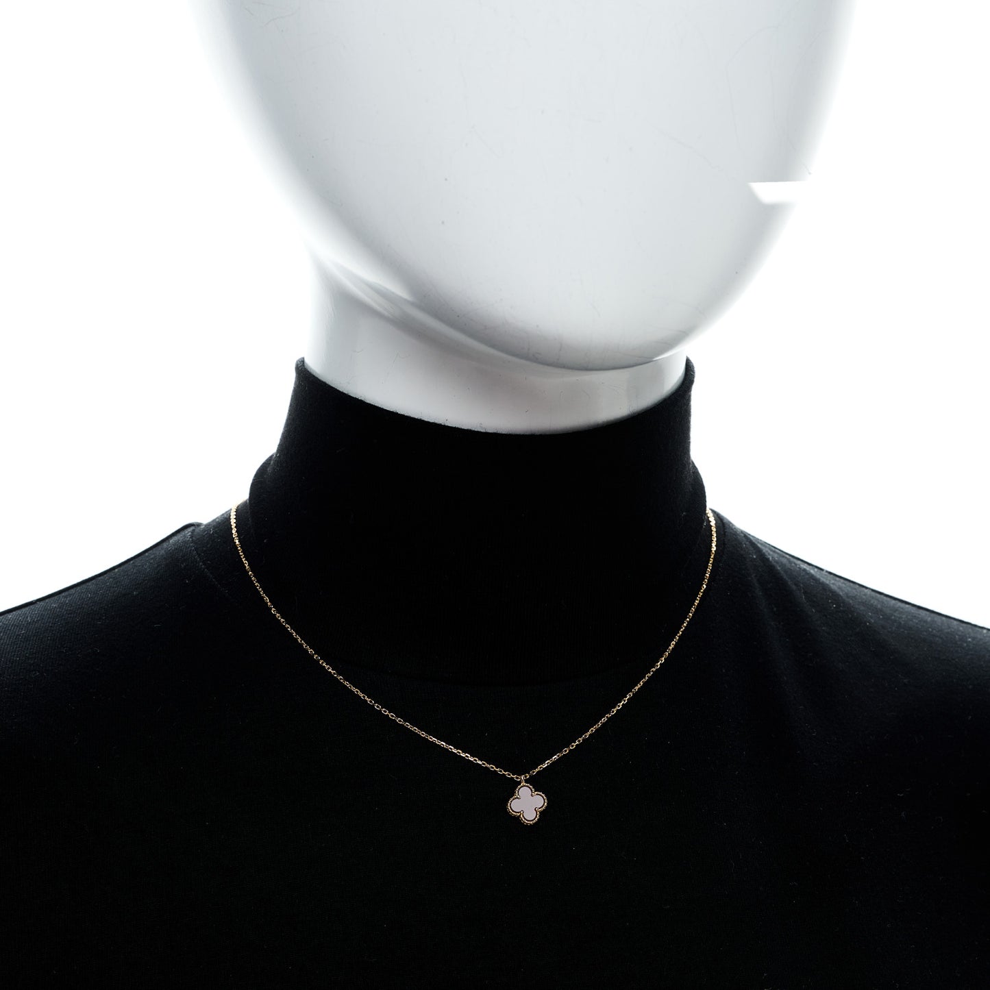 18K Rose Gold Carnelian Sweet Alhambra Pendant Necklace