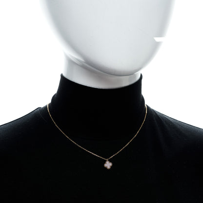 Van Cleef & Arpels 18K Rose Gold Carnelian Sweet Alhambra Pendant Necklace 2 of 5