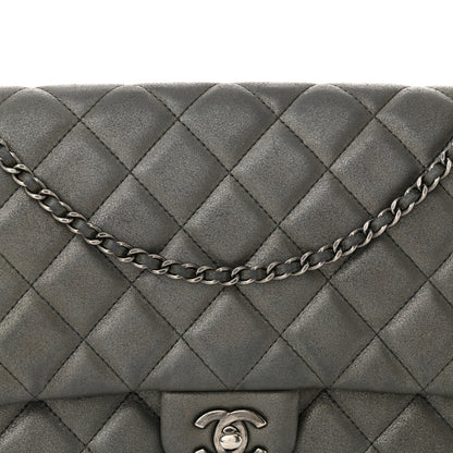 Chanel Iridescent Calfskin Quilted Clutch with Chain Flap Dark Grey 8 of 12