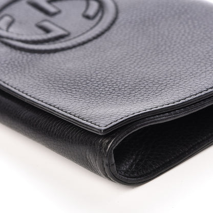 Gucci Pebbled Calfskin Medium Soho Clutch Black 10 of 10