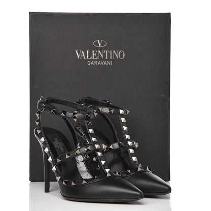 Valentino Garavani Nappa Rockstud Ankle Strap Pumps 36 Black 7 of 7