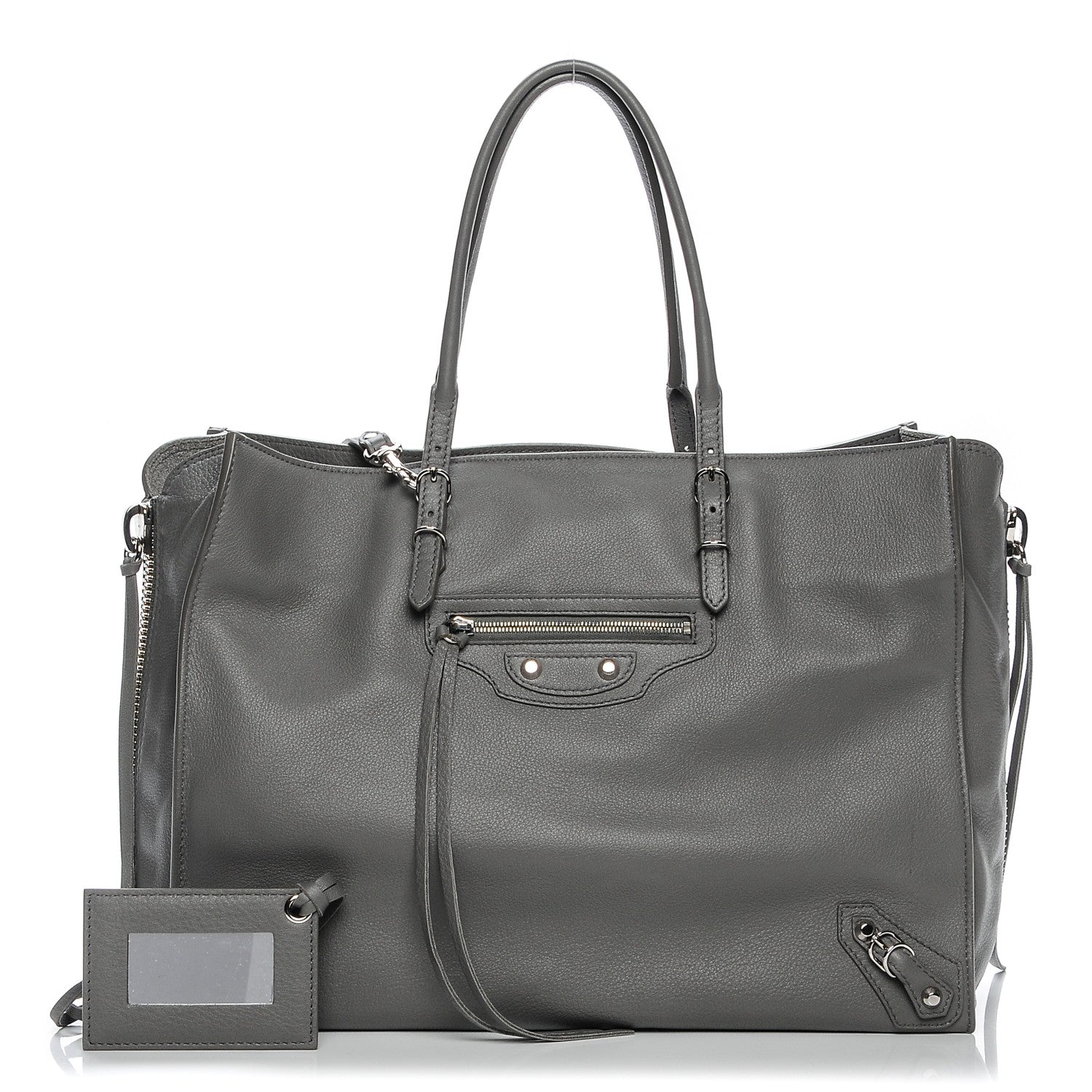Balenciaga Veau Papier B4 Zip Around Tote Gris Acier 1 of 7