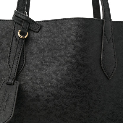 Burberry Grainy Calfskin Haymarket Check Medium Reversible Tote Black 11 of 16