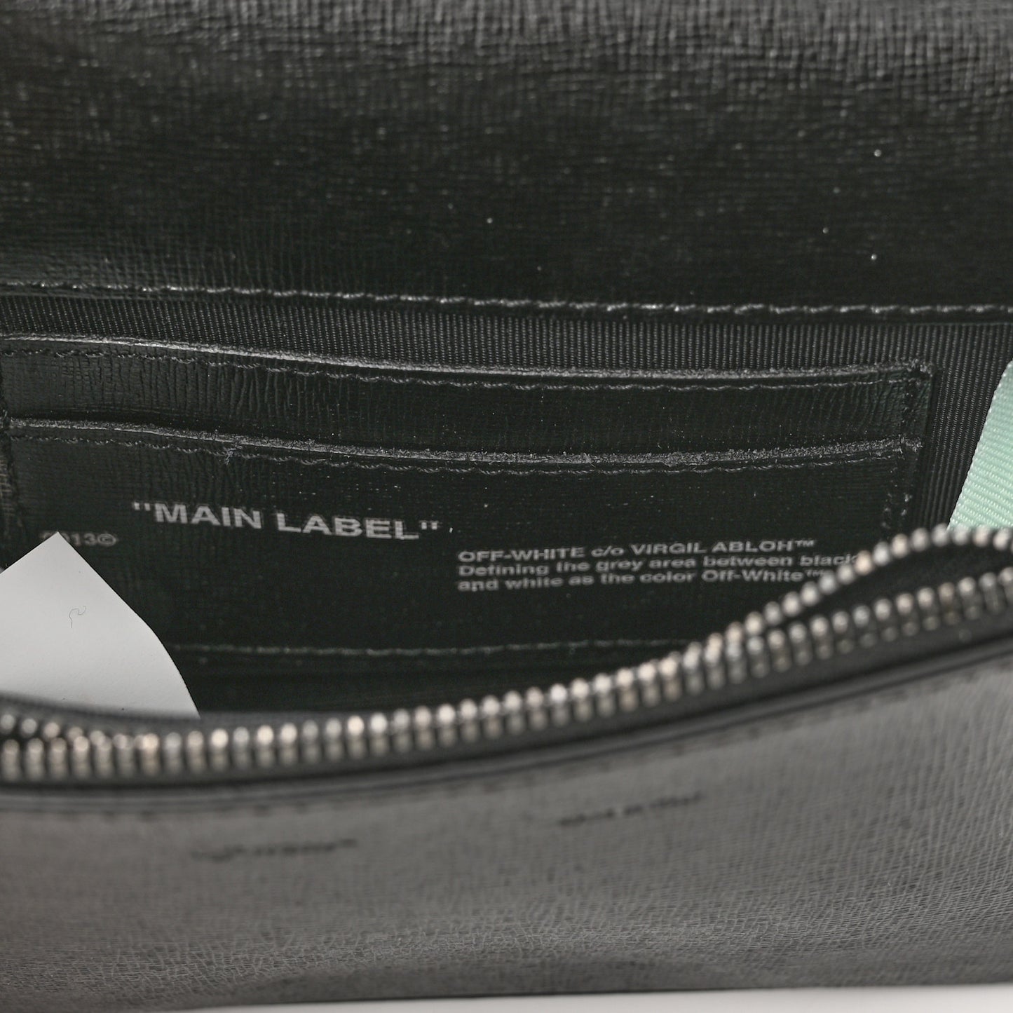 Saffiano Striped Mini Diag Binder Clip Bag Black White Yellow