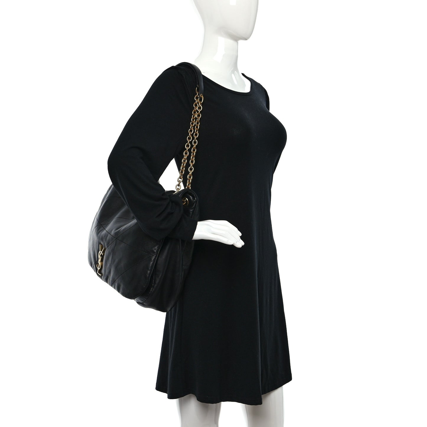 Lambskin Matelasse Monogram Large Jamie 4.3 Black