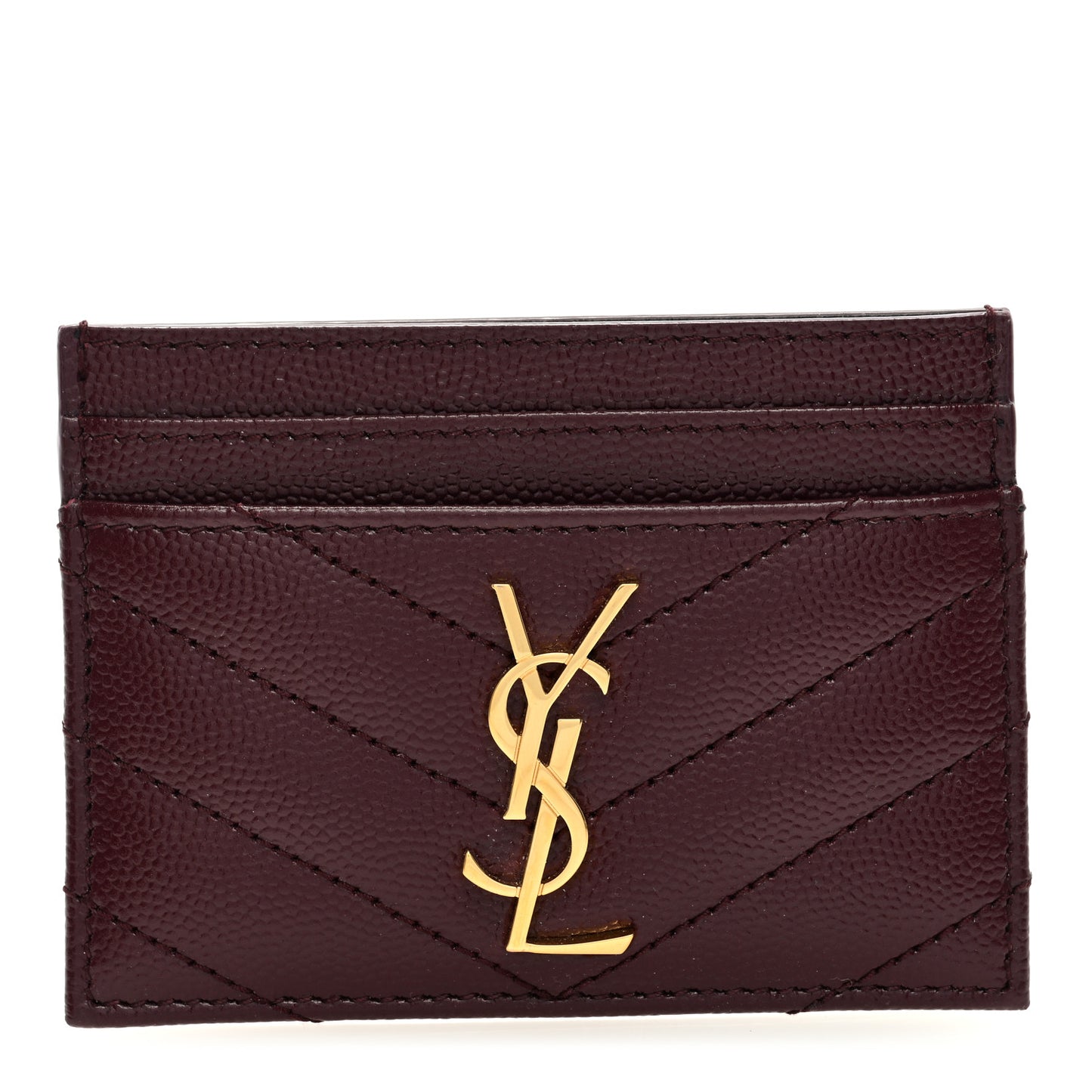 Grain De Poudre Matelasse Chevron Cassandre Credit Card Case Rouge Legion