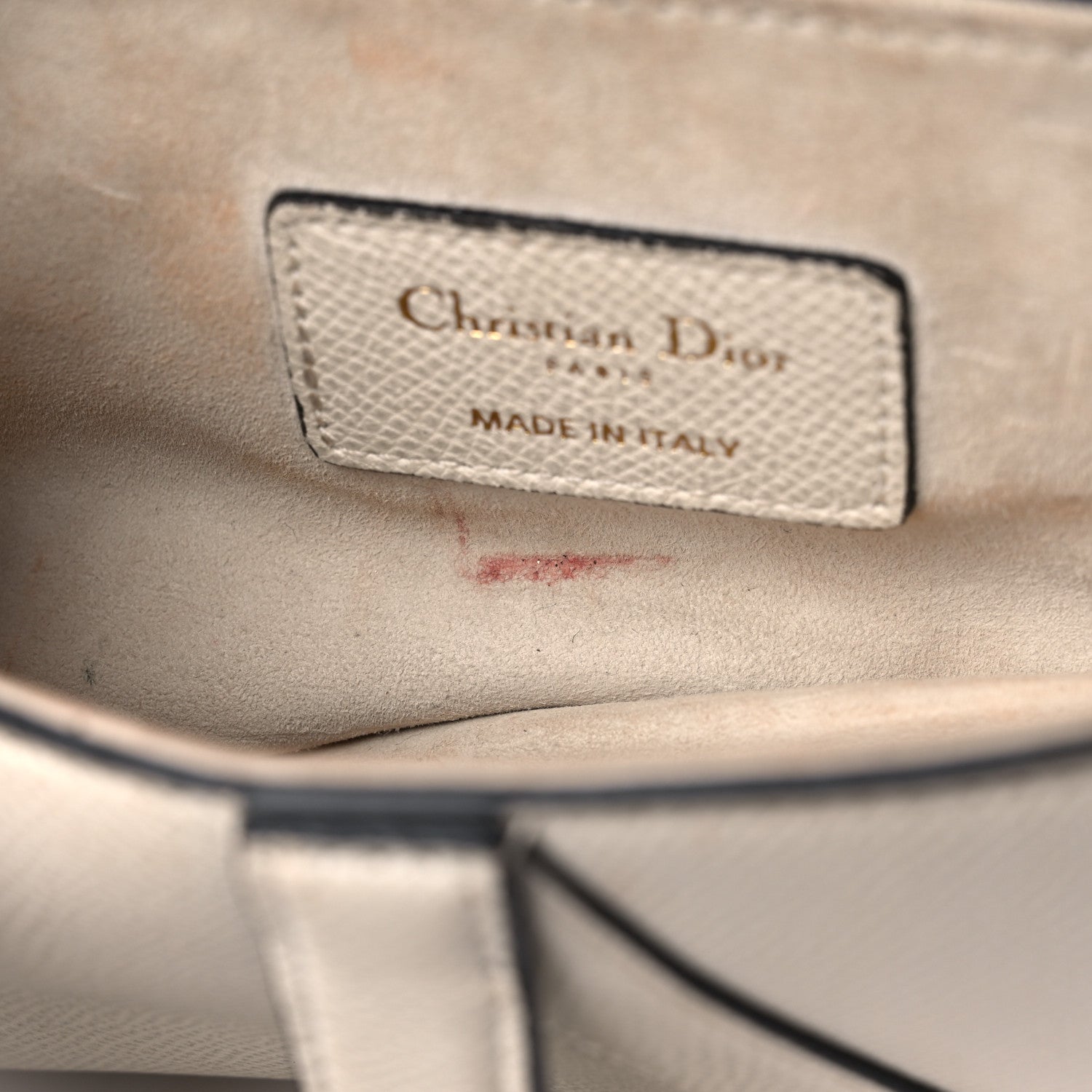 Christian Dior Grained Calfskin Mini Saddle Bag White 9 of 14