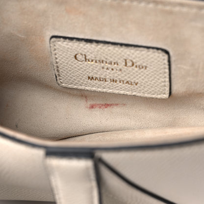 Christian Dior Grained Calfskin Mini Saddle Bag White 9 of 14